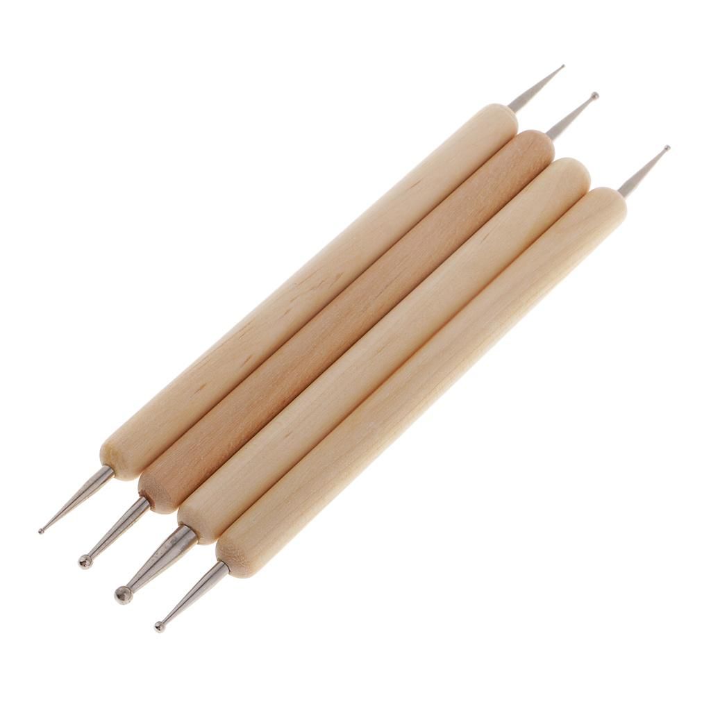 4x Wooden Nail Art Design Painting Dotting Pen Tool For