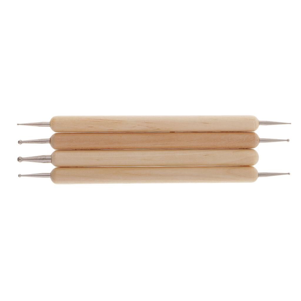 4x Wooden Nail Art Design Painting Dotting Pen Tool For