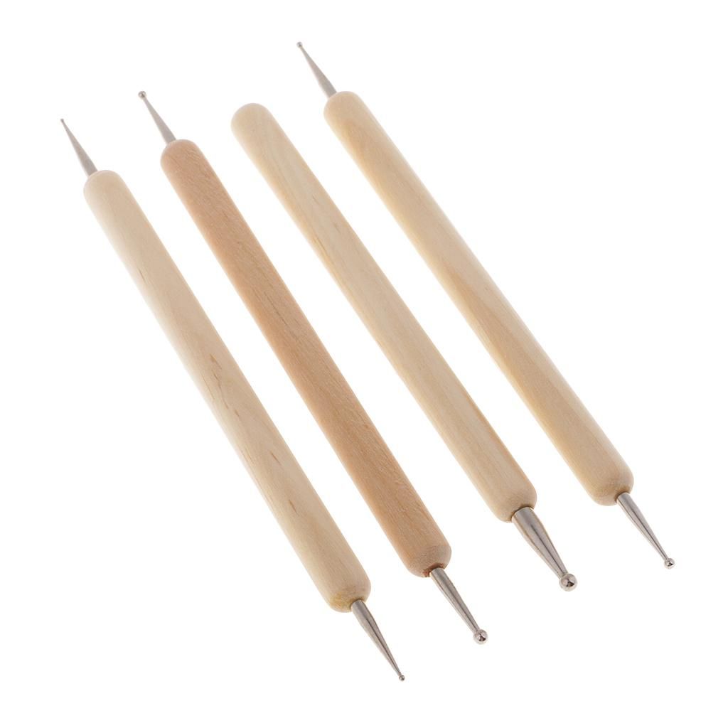 4x Wooden Nail Art Design Painting Dotting Pen Tool For