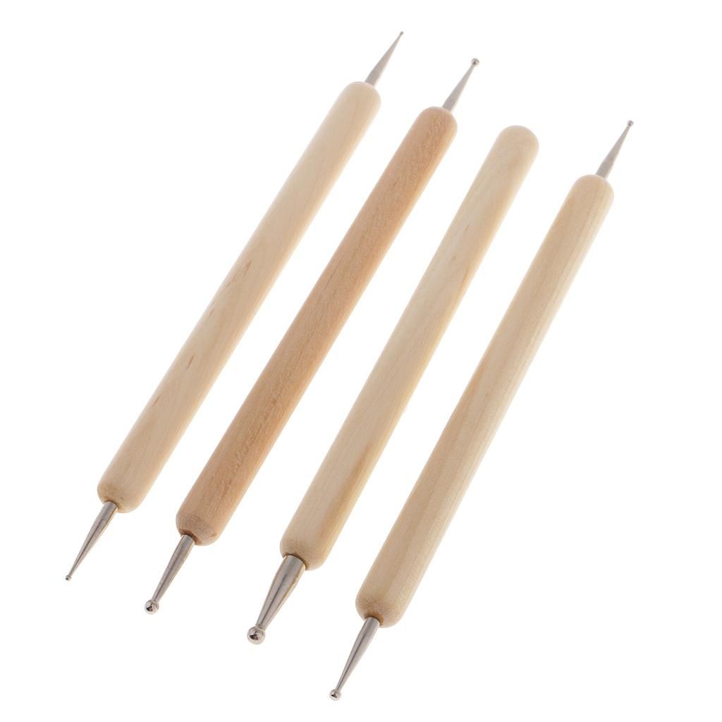 4x Wooden Nail Art Design Painting Dotting Pen Tool For