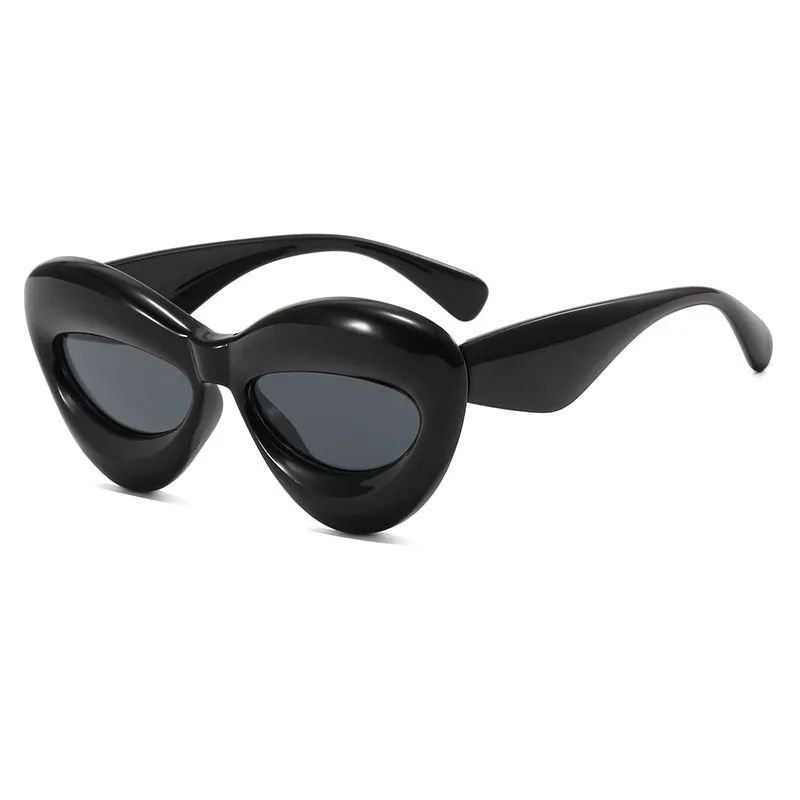 New Unique Trendy Candy Color Lip Shape Cat Eye Women Sunglasses
