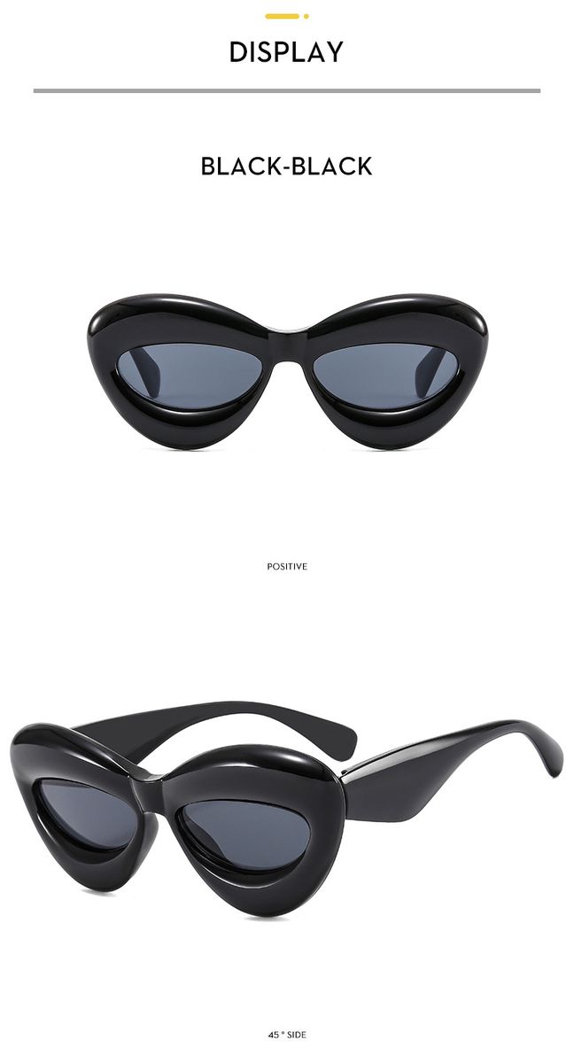 New Unique Trendy Candy Color Lip Shape Cat Eye Women Sunglasses