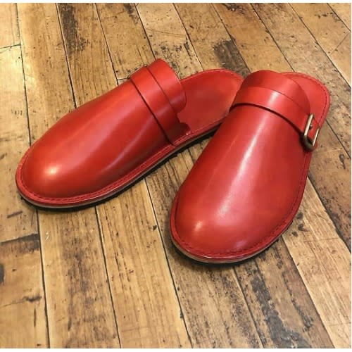 Realwon Classic Red Leather Mule