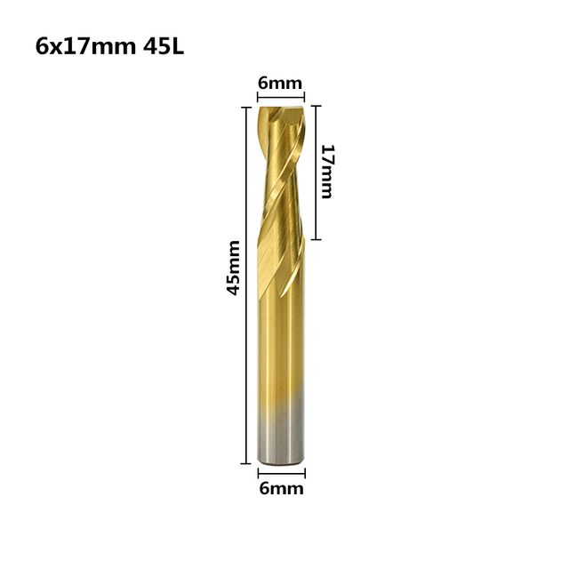 2 Flat End Mill Tin Coating Engraving Bit 3d Milling Cutter