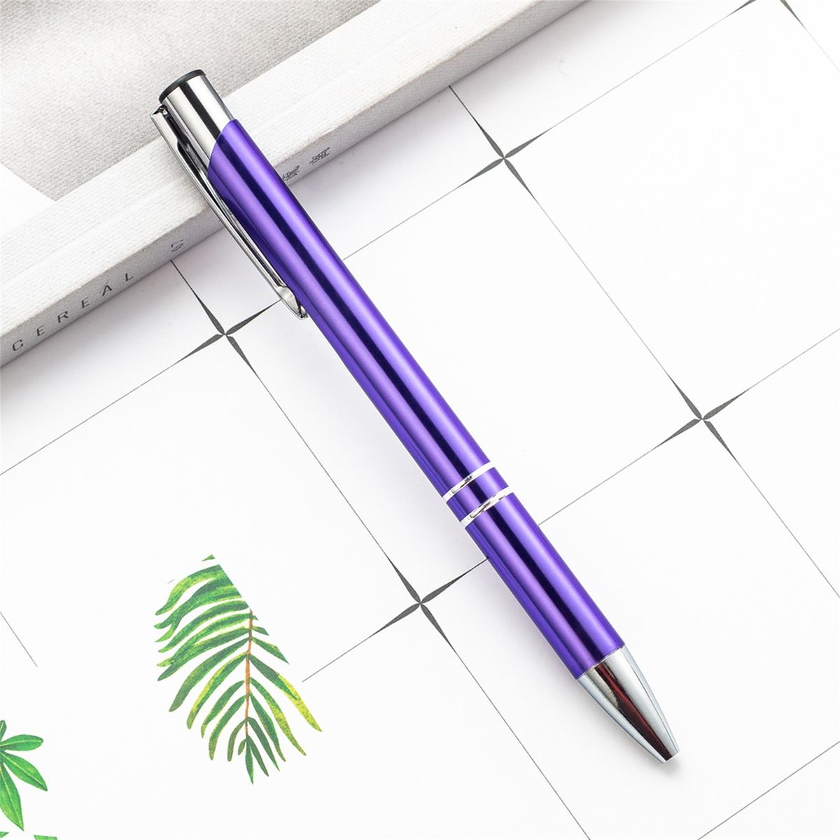 2Pcs Ballpoint Pen Medium Point Advertising Pen Purple