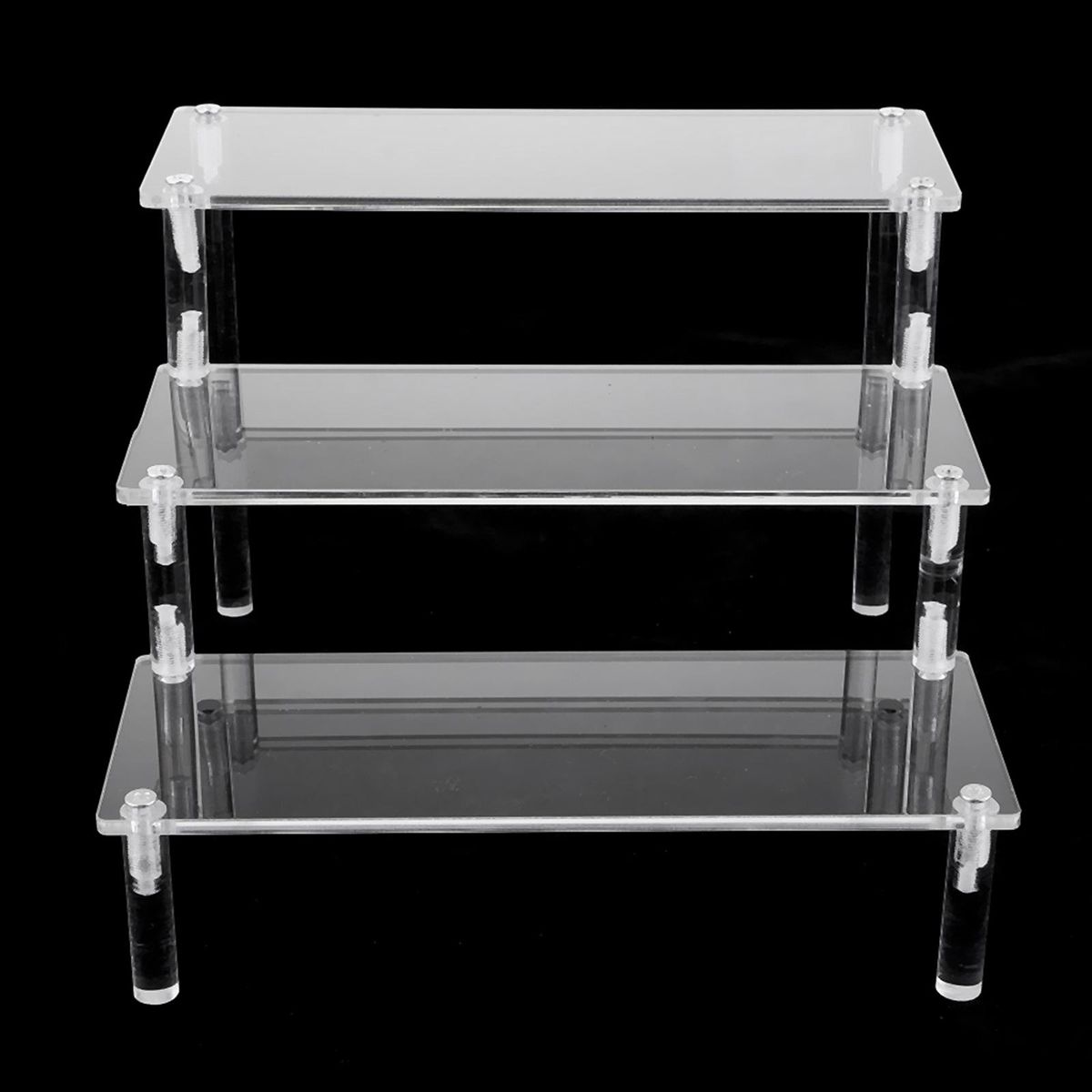 Multi Use Acrylic Display Riser Shelf Countertop Collectibles 3 Tier