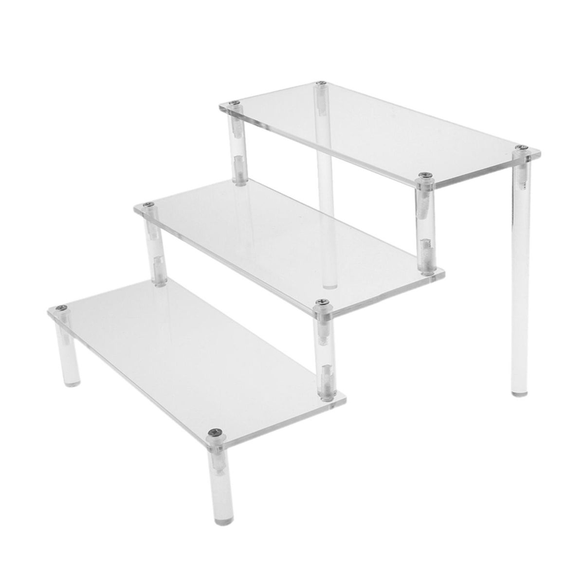 Multi Use Acrylic Display Riser Shelf Countertop Collectibles 3 Tier