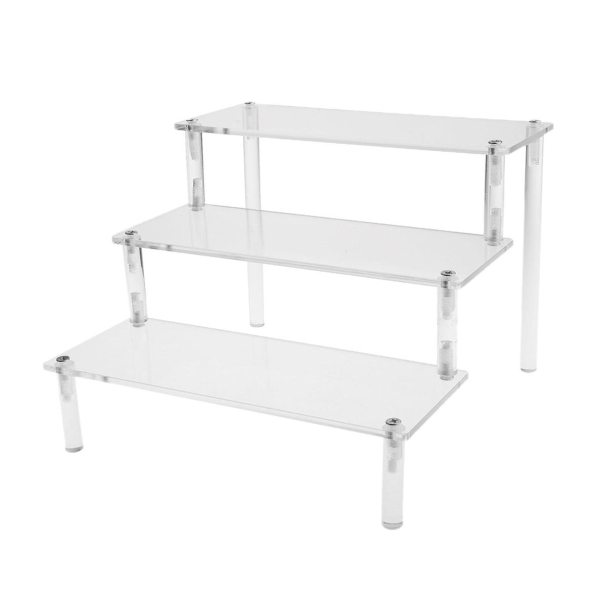 Multi Use Acrylic Display Riser Shelf Countertop Collectibles 3 Tier