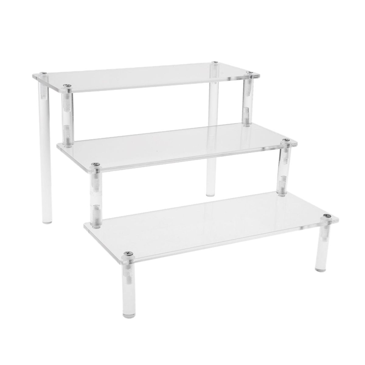 Multi Use Acrylic Display Riser Shelf Countertop Collectibles 3 Tier