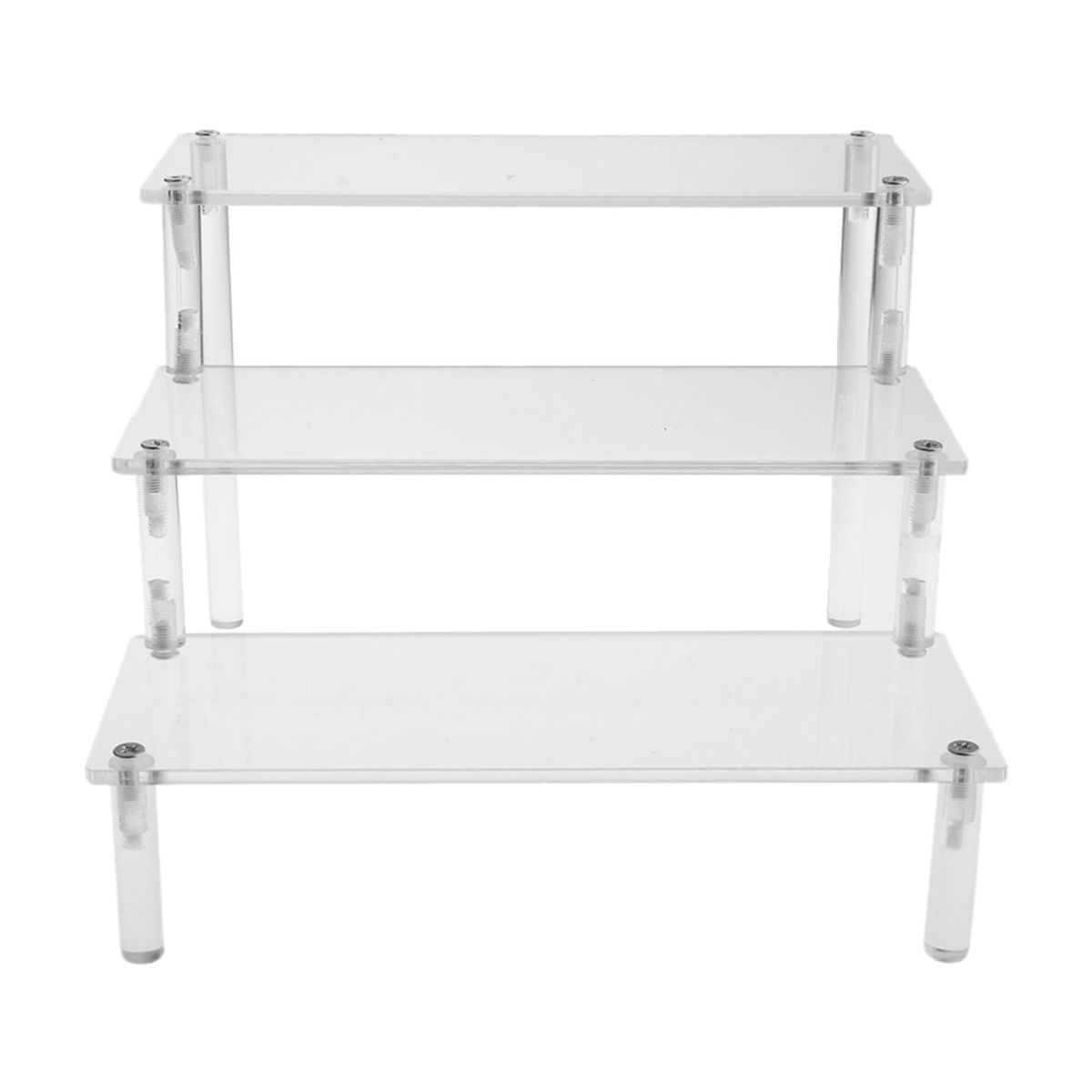 Multi Use Acrylic Display Riser Shelf Countertop Collectibles 3 Tier