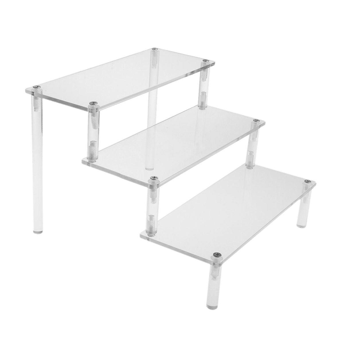 Multi Use Acrylic Display Riser Shelf Countertop Collectibles 3 Tier