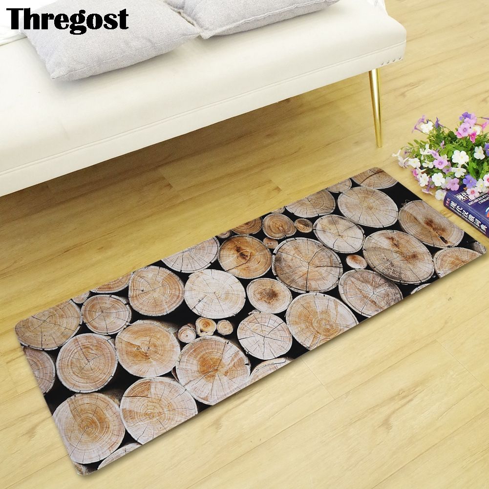 3d Wood Grain Printed Outdoor Door Mat Welcome Rug