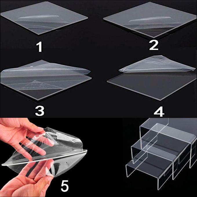 Clear Acrylic Riser 3", 4", 5" Product Display Case Retail Stands Set