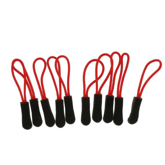 100Pcs Zipper Pull Cord Rope Zip Puller Ends Lock For Clothing Bags