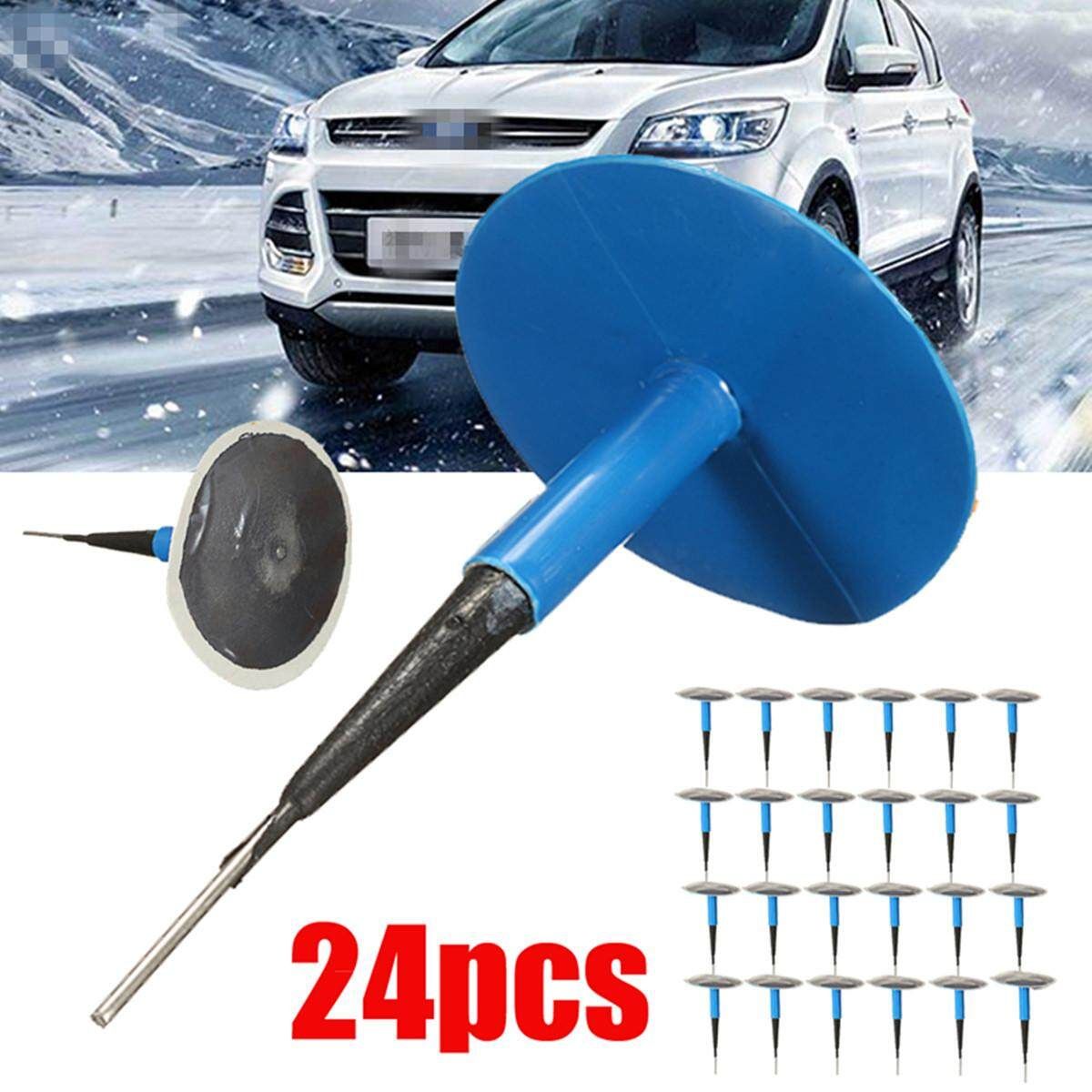 24Pcs 6mm Car Truck Tyre Puncture Repair Tubeless Wired Mushroom Plug Patch