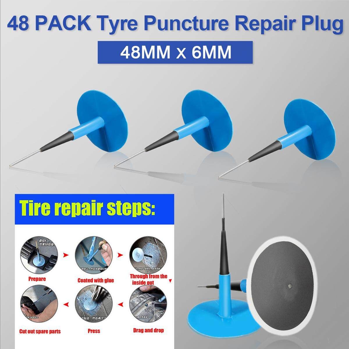 24Pcs 6mm Car Truck Tyre Puncture Repair Tubeless Wired Mushroom Plug Patch