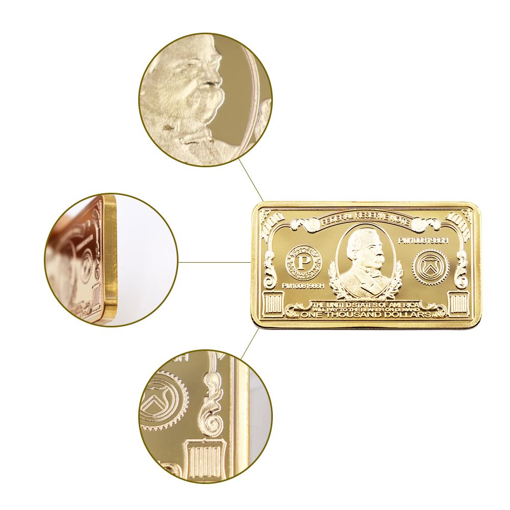 999.9 Gold Plated American Bar One Thousand American Bank