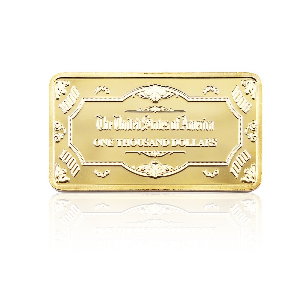 999.9 Gold Plated American Bar One Thousand American Bank