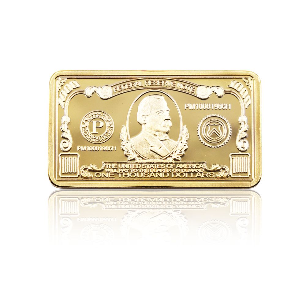 999.9 Gold Plated American Bar One Thousand American Bank
