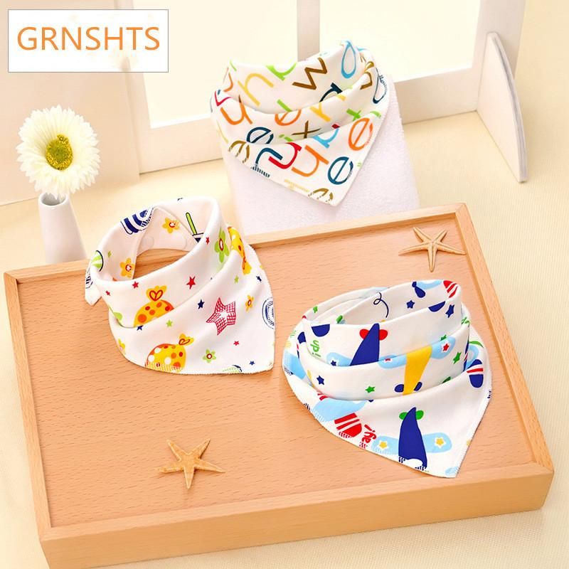 4PCS Baby Bibs Boy Girl Bandana Water Absorb Bib