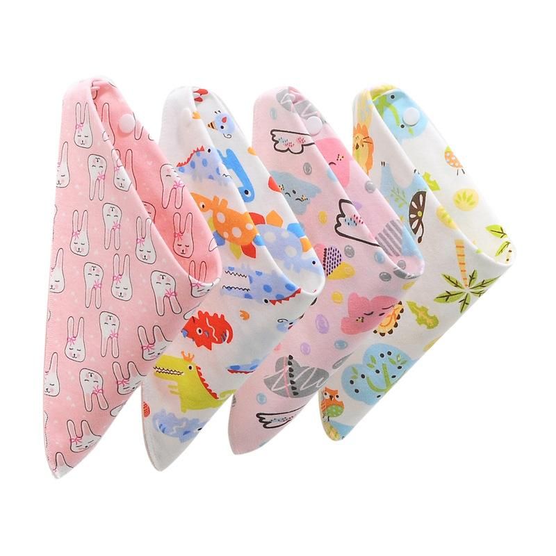 4PCS Baby Feeding Apron Triangle Cute Baby Bibs
