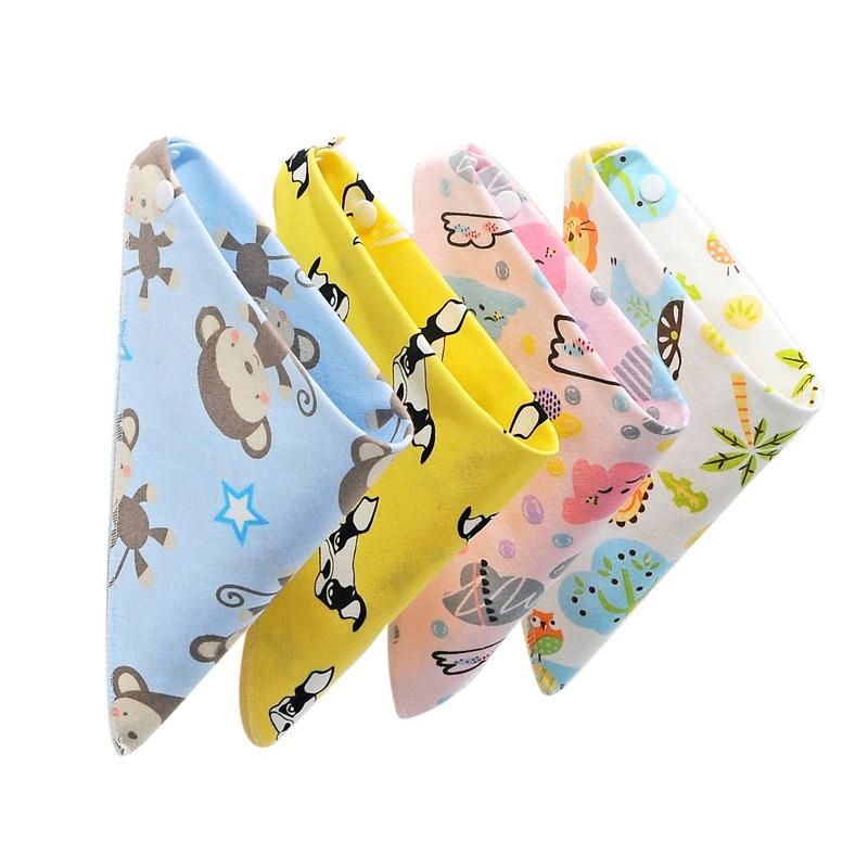 4PCS Baby Feeding Apron Triangle Cute Baby Bibs