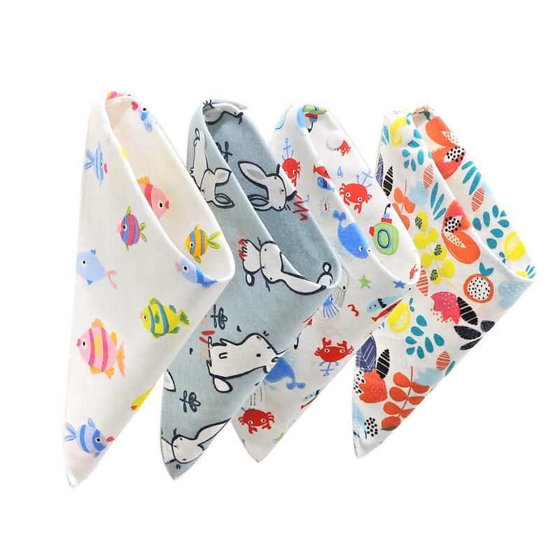 4PCS Baby Feeding Apron Triangle Cute Baby Bibs