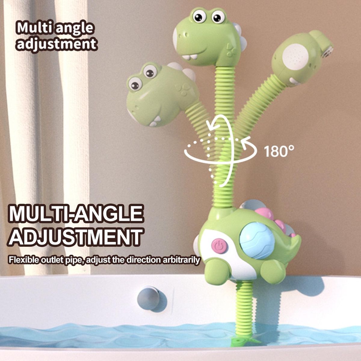 Dinosaur Shaped Shower Toy Dinospray Electric Baby Bath for Toddlers Green
