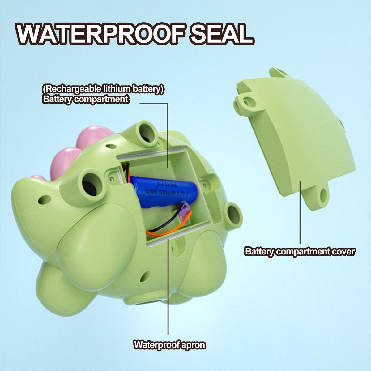 Dinosaur Shaped Shower Toy Dinospray Electric Baby Bath for Toddlers Green