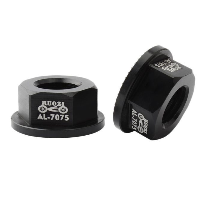 2Pc Kids Balance Bike Hub Nuts M8 Aluminum Alloy Flange Nut Black