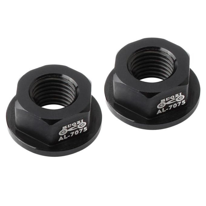 2Pc Kids Balance Bike Hub Nuts M8 Aluminum Alloy Flange Nut Black