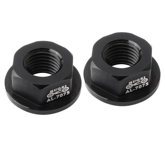 2Pc Kids Balance Bike Hub Nuts M8 Aluminum Alloy Flange Nut Black