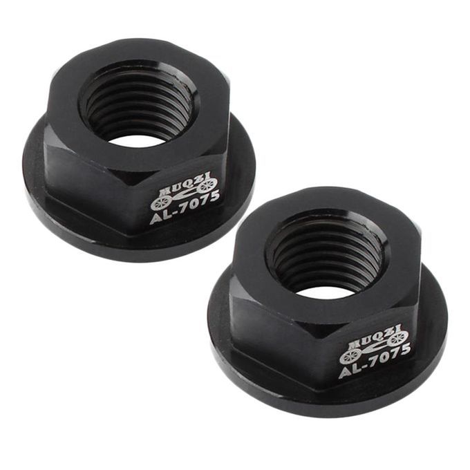 2Pc Kids Balance Bike Hub Nuts M8 Aluminum Alloy Flange Nut Black