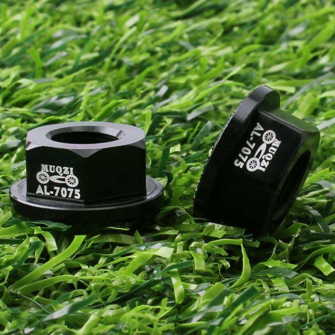 2Pc Kids Balance Bike Hub Nuts M8 Aluminum Alloy Flange Nut Black