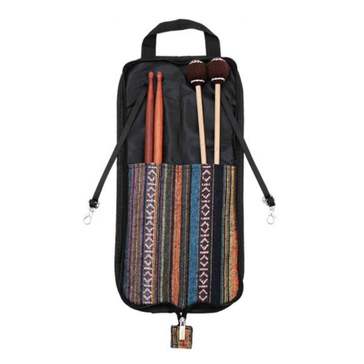 Ethnic Pattern Drumsticks Bag Holder W/ Floor Tom Hooks Drum Stick Gig