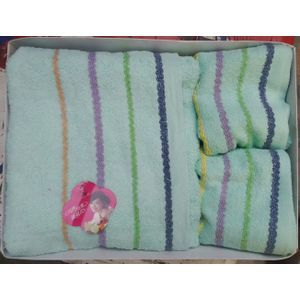 100%Baby Bath Towel Set 3 Piece In Varied Design -