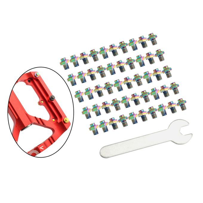 50x Bike Pedal Screws Fixed Studs Nail Bolts Bicycle Bike Colorful
