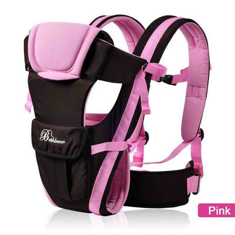 Baby Sling 0-30 Months Breathable Front Facing Carrier 4 In 1 Infant Comfortable Backpack Pouch Wrap Kangaroo Kid Belt Pink