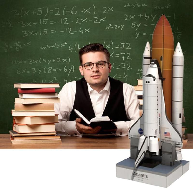 1: 150 Space Shuttle Paper Model Toy Glossy Coated Paper Craft Space Rocket DIY Puzzle Kids Adult Model Toys
