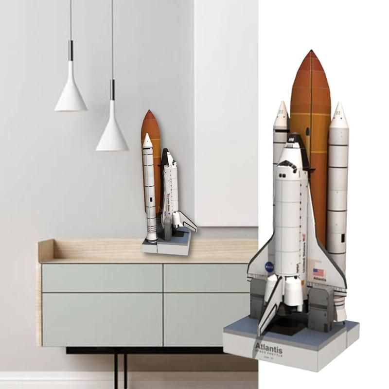 1: 150 Space Shuttle Paper Model Toy Glossy Coated Paper Craft Space Rocket DIY Puzzle Kids Adult Model Toys
