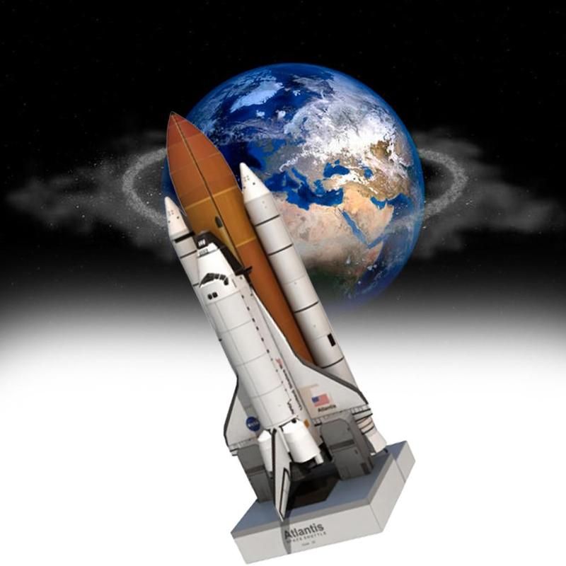 1: 150 Space Shuttle Paper Model Toy Glossy Coated Paper Craft Space Rocket DIY Puzzle Kids Adult Model Toys
