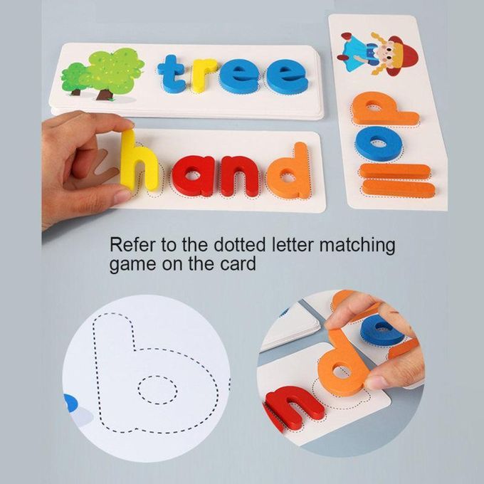 Wooden Spelling Words Numbers Two In One Kids Alphanumeric-