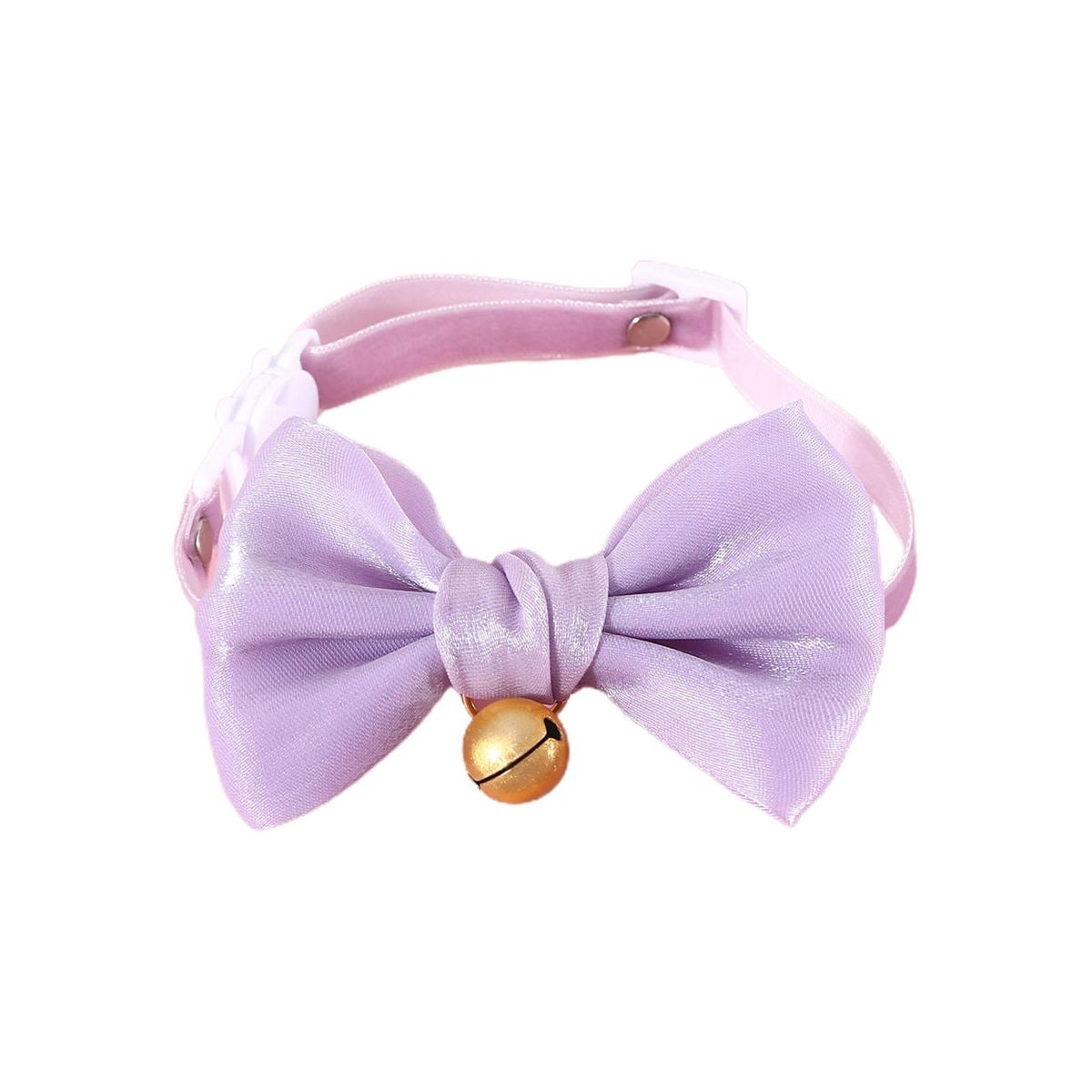 Kitty Necklace Teddy Necklace Tie with Bell Purple