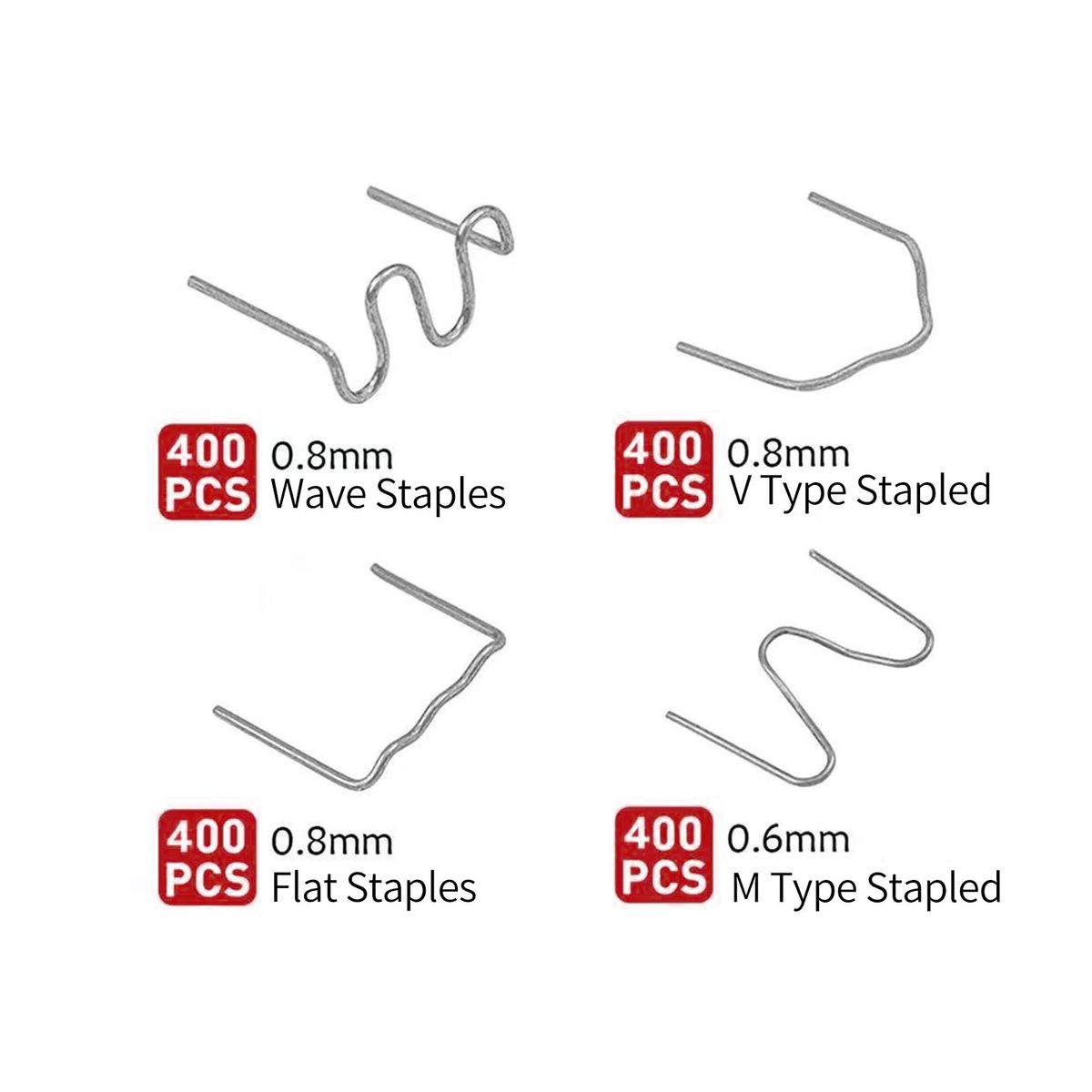 1600PCS Hot Staples With Storage Box, Plastic Repair Staples