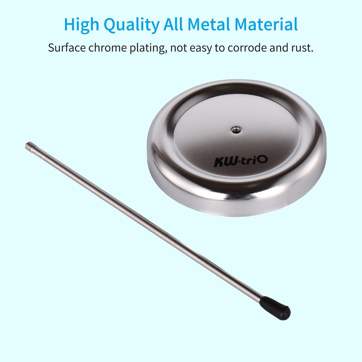 KW-trio All Metal Straight Rod Desk Receipt Holder Spike Stick Bill Notes Paper Memo Fork Check Spindle Restaurant Ticket Holder with Protective Cover