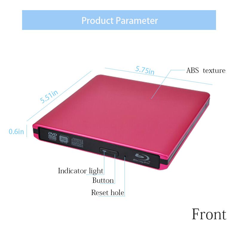 USB3.0 Blu-ray Drive External  DVD Burner 3D Bluray Player External DVD Drive BD-ROM DVD-RW Burner Writer Forbook Laptop PC