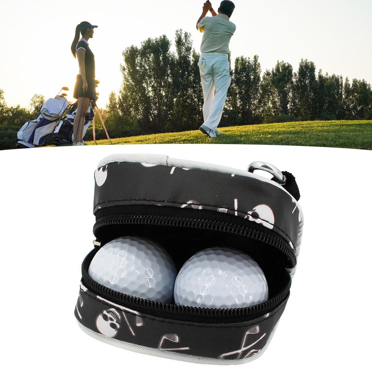 Golf Ball Pouch Lightweight Golf Ball Pocket Black