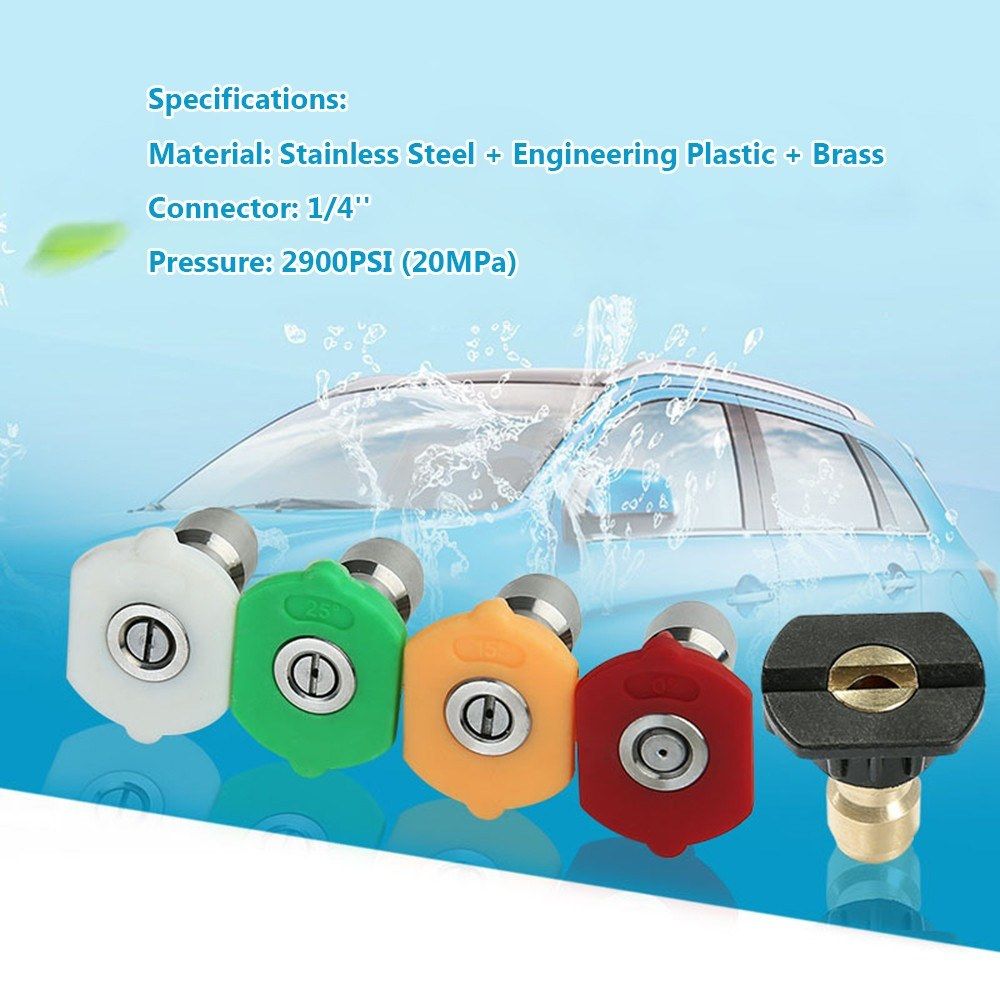 5 Pcs Pressure Washer Nozzle Tips Washer Sprayer Nozzle Tip