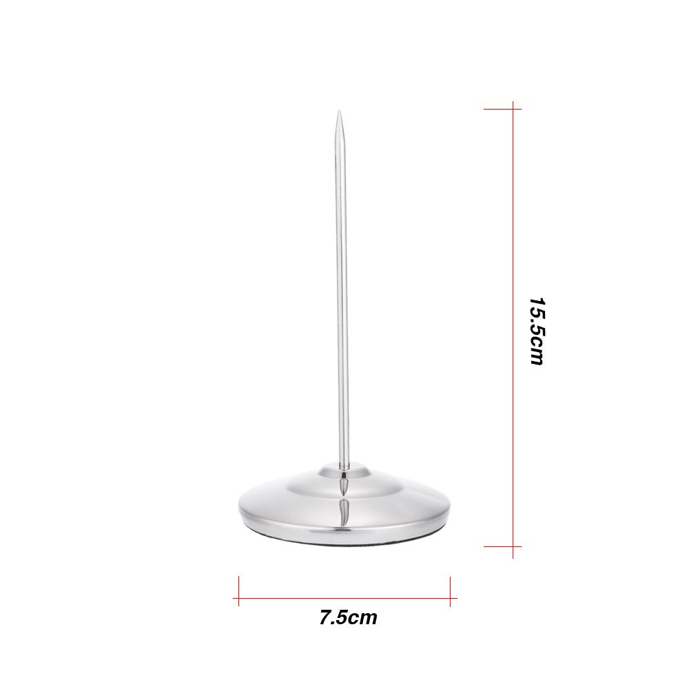 Stainless Steel Straight Rod Paper Memo Holder Bill Fork