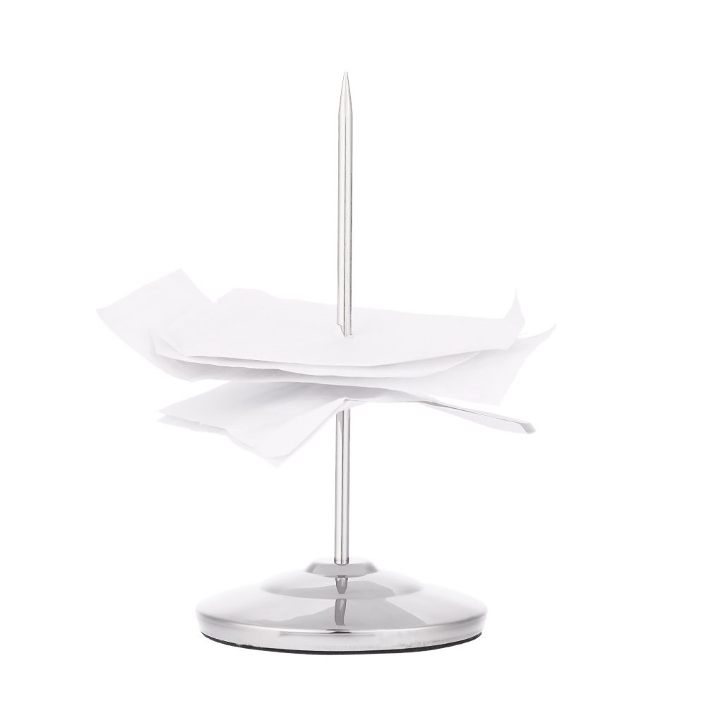 Stainless Steel Straight Rod Paper Memo Holder Bill Fork